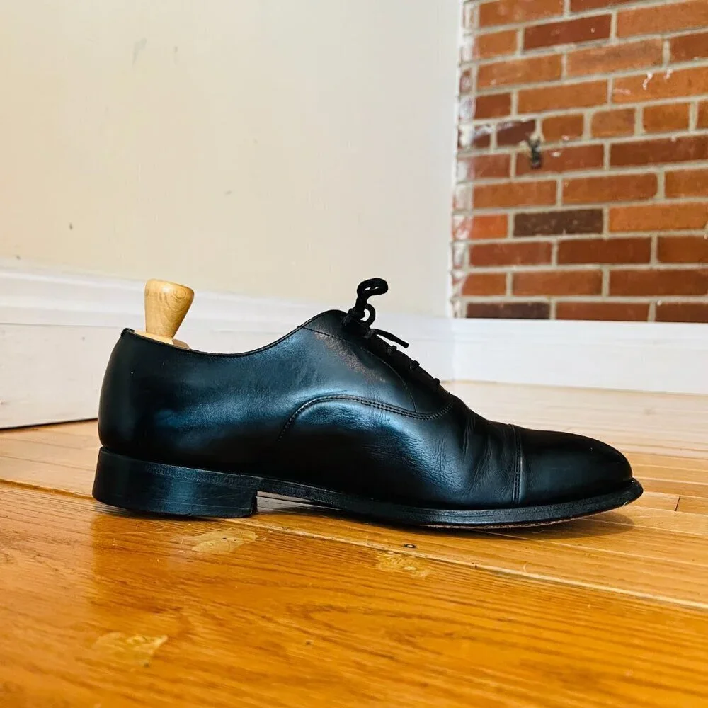 Church's Men's Black Leather Cap Toe Oxford Shoes US 8.5 Made in England